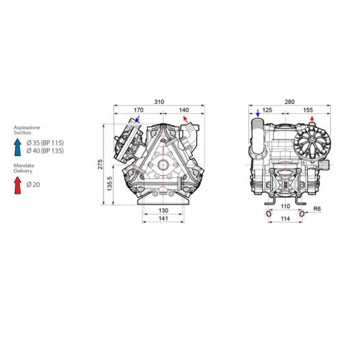 картинка Насос мембранный Comet BP135 (124 л/мин; 20 бар) фото 3 картинка Насос мембранный Comet BP135 (124 л/мин; 20 бар) фото 3